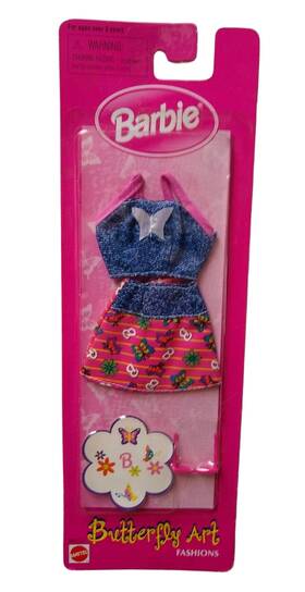 Barbie 026676686454 Butterfly Art Fashions Blue Denim Outfit