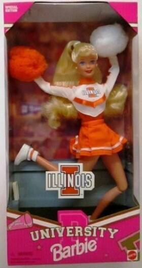 Barbie 074299177552 Ncaa-licensed Special Edition University Of Illinois Cheerleader 1996