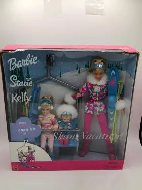 Barbie 074299293474 Stacie Kelly Skiing Vacation Doll Set W Working Chair Lift 2000 By Matt