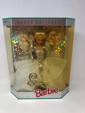 1429 Barbie 1992 Happy Holidays Special Edition Crystal And Silver Model