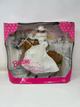 19850 Barbie 1998 Winter Ride Gift Set With Horse And Doll