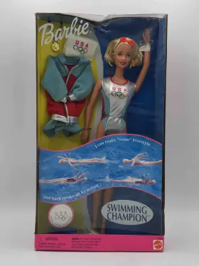 24590 Barbie Swimming Champion Doll Really Swims U.s.a Olympics 1999 24590 Barbie Swimming Champion Doll Really Swims U.s.a Olympics 1999