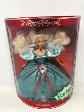 B0006svu9g Barbie Holiday Christmas 1995 Happy Blonde