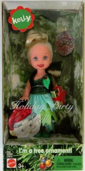 Barbie C3672 Kelly Holiday Party Doll Tree Ornament 2004