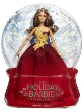 Drd25 Barbie Holiday 2016 Brunette Red Dress Doll