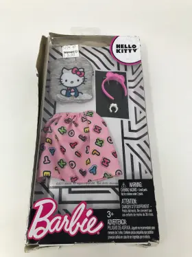 Fkr68 Barbie Fashions Hello Kitty Gray Top And Pink Skirt