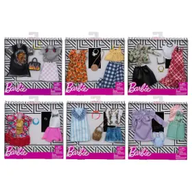 Fkt27 Barbie Fashion Pack Set Of 6 Doll Outfits With Accessories