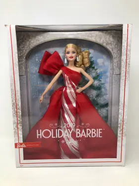 Fxf01 Barbie Holiday 2019 Blonde Red And White Gown Doll