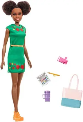 Gbh92 Barbie Travel Nikki Doll Kitty Ear Brunette Hair With 5 Accessories