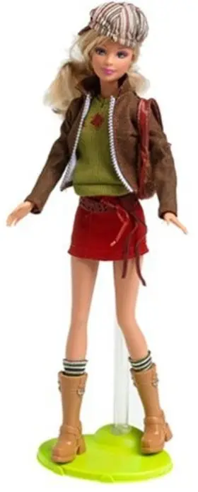 H0646 Barbie Fashion Fever -deep Orange Short Skirt And Light Brown Jacket 2004