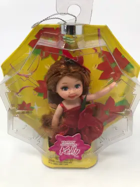 M3525 Barbie Happy Holidays Kelly Doll Miranda Red Dress Dated 2008