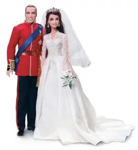 W3420 Barbie Gold Label Royal Wedding Prince William And Catherine Ken Set 2012
