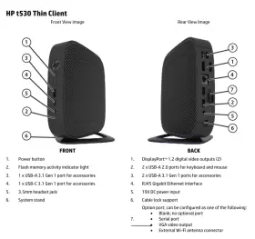 2dh81at Hp 2dh81at#aba Lot Of 5 T530 Thin Client 4gb/8gb Ram 32/128gb Flash M.2 Win10