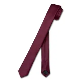V0106-xstie Vesuvio Napoli Narrow Necktie Extra Skinny Burgundy Mens Thin 1.5 Inch Neck Tie
