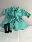 Vintage Barbie Blue Raincoat And Black Boots Set Jacket Used. Price: $20.00.