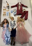 Barbie Dolls Princess & Pauper Erika Anneliese Work King Dominik Cats 2004 Lot Used. Price: $511.99.
