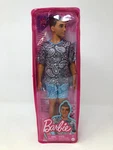 Barbie Ken Doll, Kids Toys, Fashionistas, Brown Hair In Bun, Paisley Tee And Sho New. Price: $26.00.