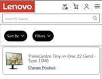 Lenovo Thinkcentre M715Q 2ND Gen + Tiny-in-one 22 3 Touchscreen Open Box. Price: $150.00.