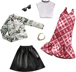 Barbie Fashion 2 Outfits Includes Floral Denim Jacket And Leathery Black Skirt New. Price: $19.62.