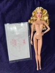 2018 Holiday Barbie Blonde Model Muse Doll Nude Blue Eyes Red Lips New. Price: $24.99.