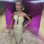 Barbie 50TH Anniversary Doll African American Gold Dress Mattel 2008 New. Price: $149.00.