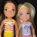 Lot Of 2 Barbie Beach Club Chelsea Friends Dolls Swimsuits Pineapple Mermaid Used. Price: $8.99.