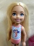 Mattel 2016 Barbie Club Chelsea 5.5 Beach Doll W/ Pink & Blue Mermaid Design Used. Price: $5.00.