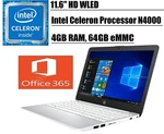 New Hp Stream 11.6" Hd Intel Celeron N4000/4GB/64GB EMMC+1 Yr Ms Office 365. Price: $164.85.