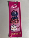 1998 Barbie Butterfly Art Fashions Blue Denim Outfit New. Price: $6.99.