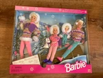 Winter Holiday Barbie Gift Set Skipper Stacie & Kelly Dolls 1995 Mattel New. Price: $100.00.