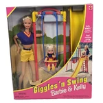 Vintage 1998 Barbie Giggles Swing And Kelly 20333 Mattel Sealed Box Used. Price: $38.98.