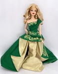 Holiday Barbie 2011 Doll Mattel Collector Emerald Green Gold Dress T7914 Used. Price: $20.00.