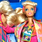 Vintage 1991 Ski Fun Barbie - 7511 Damaged Original Box W/ 2 Trading Cards Used. Price: $55.98.