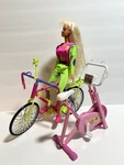 Bicyclin' Barbie Doll 1993 Mattel #11689 Dress Play Exercise Center Bike 1990S Used. Price: $23.00.